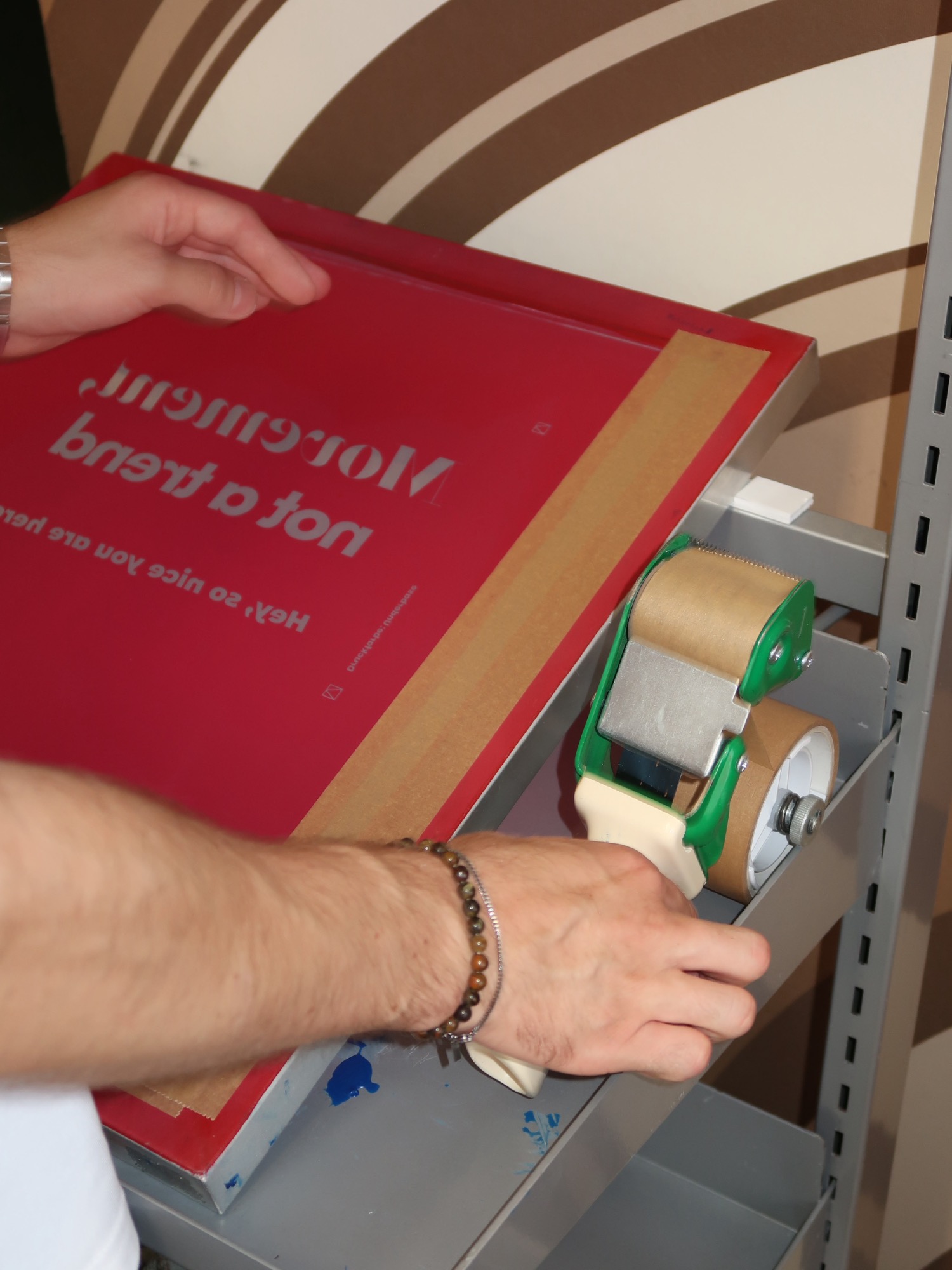 Abkleben des Siebes Abkleben eines Siebdruck Siebes